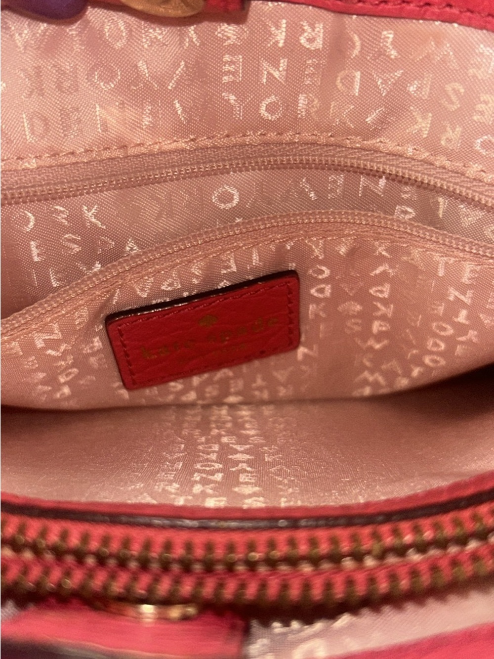 kate spade Pink Floral Laser-Cut Leather Tote with Gold Hardware - Picture 3 of 3